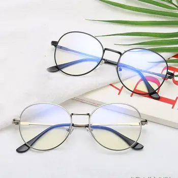 Nova Anti Modra Svetloba Očala Moških Kovinski Unisex Računalnik Krog Okvir Očal Ženske Žarki Sevanja Očal Okvir očal