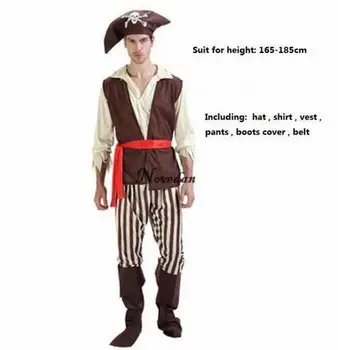 Novi Moški Ženski Pirati Cosplay Kostum Za Odrasle Stopnji Uspešnosti Pirati Pustni Kostum Halloween Dobave