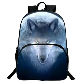 Novo agresivno žival je volk šolsko risanka natisnjeni otrok nahrbtnik za osnovnošolce in srednješolce
