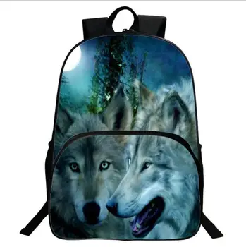 Novo agresivno žival je volk šolsko risanka natisnjeni otrok nahrbtnik za osnovnošolce in srednješolce
