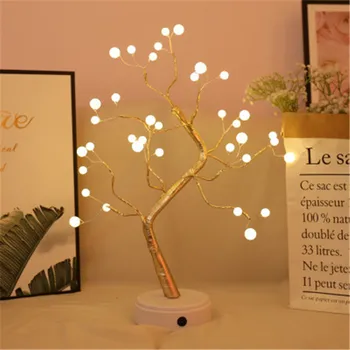 Novo Drevo lučka LED pearl drevo lučka na zaslonu na dotik lučka spalnica svetilko ob postelji noč svetlobe rojstni dan gif tchristmas drevo