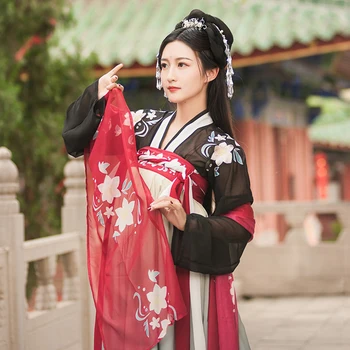 Novo Hanfu Obleko Za Ženske Odraslih Kitajske Tradicionalne Vezenje 6-Meter Velik Robom Krilo Tang Dinastije Vila Stari Kostum DWY4916
