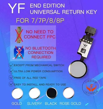 Novo JC YF HX Univerzalni gumb za domačo stran Za iphone 7/7plus /8/8 plus gumb vrnitev tipko samo nazaj funkcijo in posnetek zaslona, ne dotik ID
