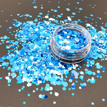 Novo Modro Barvo Sije Laser Nohte Art Glitters Ličila za Oči Sequins Mešani Pika Kosmičev Kozmetični Za DIY Obraz Pravljice Telo 1,5 g/Bottel