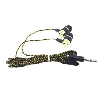 Novo Pleteni žične slušalke Subwoofer V Uho Slušalke Izolacijo Hrupa Slušalke za Telefone, MP3, MP4 PC Igra za Samsung S6