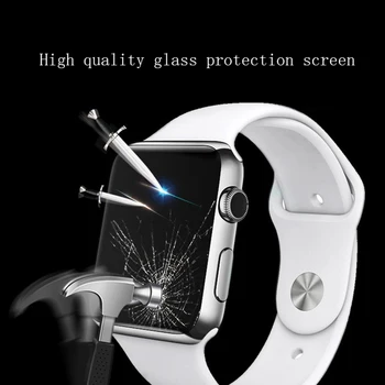 Novo Polno Zajetje Kaljeno Steklo za Apple Watch 4 Full Screen Protector Kritje 40 mm/44 mm Velikost 9H Stekla Film