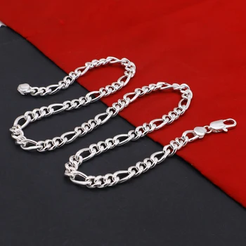 Novo Solid Silver Moških, Ogrlico, Obesek 925 sterling silver 8 MM 22 cm Kubanski verige ogrlica človek Punk hip-hop nakit