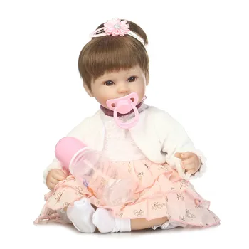 NPK 43 cm, Silikonski Prerojeni Boneca Realista Modne Lutke Otroka Dekle, Princesa Otrok Darilo za Rojstni dan Bebes Prerojeni menina boneca