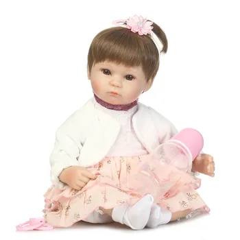 NPK 43 cm, Silikonski Prerojeni Boneca Realista Modne Lutke Otroka Dekle, Princesa Otrok Darilo za Rojstni dan Bebes Prerojeni menina boneca