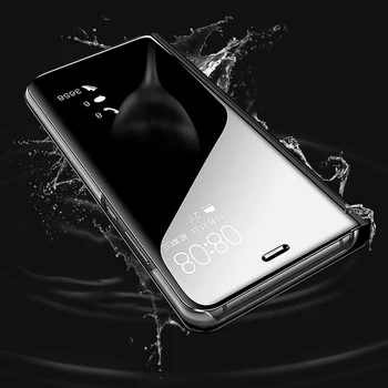 Ogledalo Flip Primeru Za Xiaomi POCO X3 NFC Telefon Primeru PU Usnje Polno Stojalo Pokrov Za Zaščito Xiaomi F2 Pro Redmi Opomba 9 Pro 9, 9A