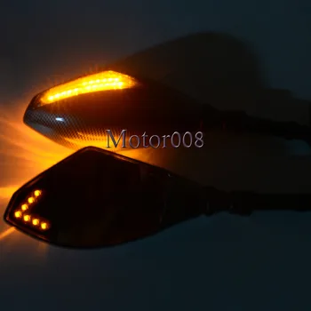 Ogljikov 8 MM 10 MM motorno kolo LED Vključite Opozorilne Luči vzvratnimi ogledali Za Honda, Yamaha, Suzuki Ducati Kawasaki