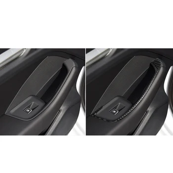 Ogljikovih Vlaken Styling Vrata Armrest Ročaji Okvir Pokrova Trim Nalepke Za Audi A3 8V - 2019 Avto Notranja Oprema