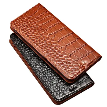 Ohišje za Meizu 16 16. Krokodil vzorec Pravega Usnja Flip denarnice Kritje za Meizu 16X Telefon primerih Coque