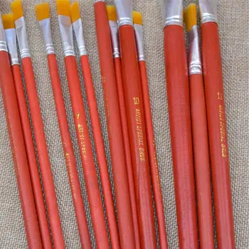 Oljna Slika, Pero, Rdeče Palico Najlon Lase Akvarel Otrok Slikarstvo Ravno Brush Set
