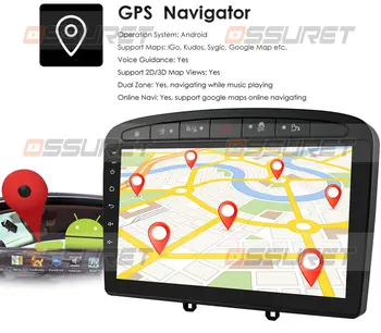 Ossuret 4+64 G avtomobilski stereo sistem za obdobje 2010-2016 PEUGEOT 308 408 z GPS Navigacijo, Vodja Enote Ogledalo Povezavo WiFi 4G 2din Android nodvd