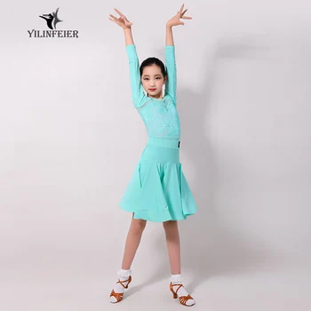 Otrok latinski Ples Kostum Uredbe ples krilo dvorana plesne obleke konkurenco