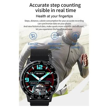 Pametno uro s Srčnega utripa Spanja Krvi Preasure Tracker IPX68 Šport za Android/IOS Črna