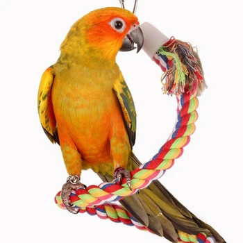 Papiga Visi Košček Igrača Papiga Barvne Bombaž Vrvi, Vrtljivo Lestvijo, Ptičje Kletke, Mala Papiga Igrače Za Hišne Živali Usposabljanja Dodatki