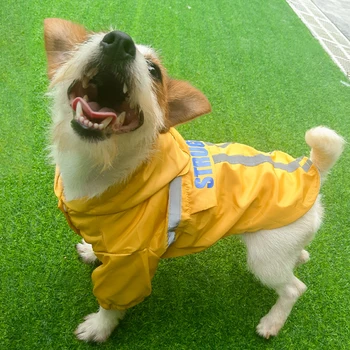 Pet dežni Plašč PU Windproof Reflektivni Nepremočljiva Hooded Kuža Pes Rainwear Oblačila Zložljive Dež Plašči za hišne Ljubljenčke