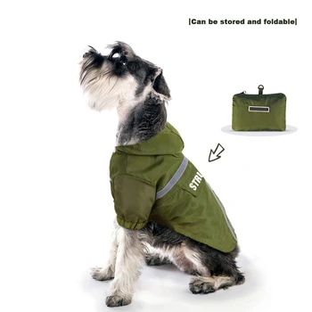 Pet dežni Plašč PU Windproof Reflektivni Nepremočljiva Hooded Kuža Pes Rainwear Oblačila Zložljive Dež Plašči za hišne Ljubljenčke