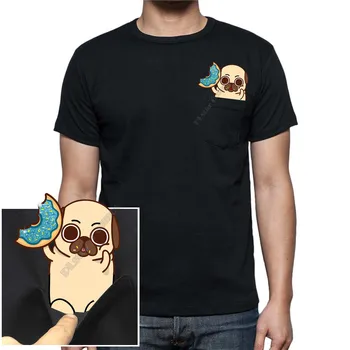 PLstar Kozmos Pocket majica s kratkimi rokavi Poletje Labradoodle printed majica s kratkimi rokavi moški za ženske majice, vrhovi smešno bombaž black tees