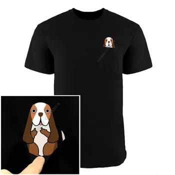PLstar Kozmos Pocket majica s kratkimi rokavi Poletje Labradoodle printed majica s kratkimi rokavi moški za ženske majice, vrhovi smešno bombaž black tees