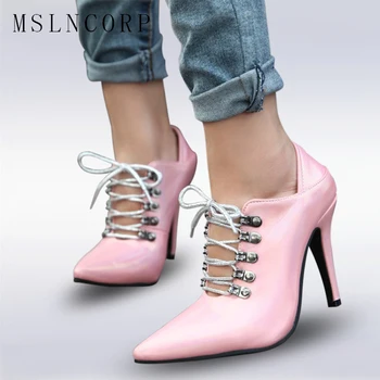 Plus Size 34-43 Women sexy pumps Front hollow High-heeled pointed toe lady pumps Dress shoes Party shoes Hollow out Catwalk shoe