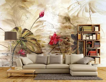 Po meri 3d zidana,Lotus oljna slika, freske de papel parede,hotel, restavracija, bar, dnevni prostor kavč, TV steni spalnice ozadje