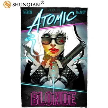 Po meri platno plakat Umetnosti skupnosti za Atomsko Blondinka Dekoracijo plakat tkanine, tkanine steni poster tiskanje Svilene Tkanine Tiskanja