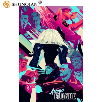 Po meri platno plakat Umetnosti skupnosti za Atomsko Blondinka Dekoracijo plakat tkanine, tkanine steni poster tiskanje Svilene Tkanine Tiskanja