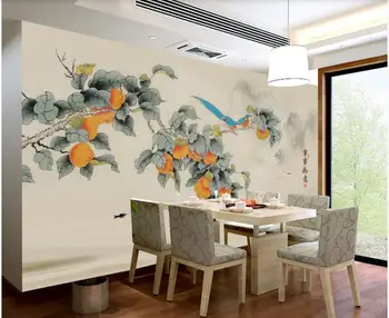 Po meri zidana 3d stenske freska na steni Kitajski slog pisane rože in ptice doma dekor fotografijo za ozadje v dnevni sobi