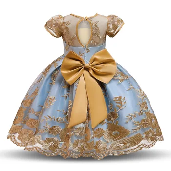 Poletje Baby Dekleta Vezenje Obleko Elegantno Princesa Obleko Otroci Obleke za Dekle Kostum Otrok, Poroka Stranka Obleko
