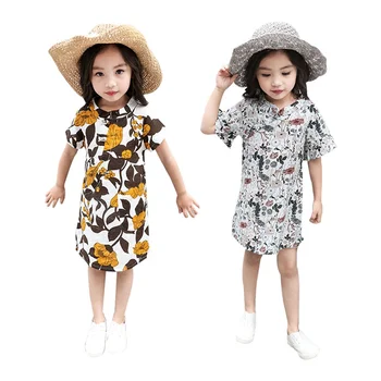 Poletje Moda Baby Dekleta Oblačenja Nove Nacionalne Veter Cvjetnim Tiskanja Cheongsam Slog Priložnostne Obleke Za Dekle 3-8 let