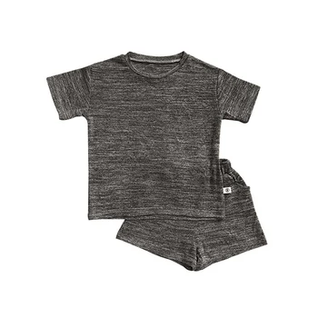 Poletje Moda otroška T-shirt Barva Vrh + hlače Baby Girl Boy Kratek Rokav Obleko, dvodelno, ki Določa baby Romper