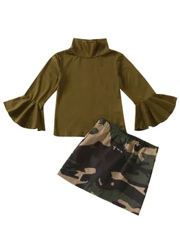 Pomlad Jesen 2PCS Malčka Otroci Baby Girl Obleke 0-6Y Priložnostne Udobno Bombaž Vrhovi T-shirt Zadrgo Obleko, Krilo Obleke Set