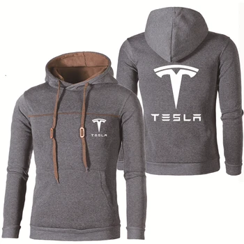 Pomlad Jesen Novih Moških Hoodies Tesla Car Logo Print Majica Fashion Hoodie Visoke Kakovosti harajuku Bombaž Casual Moški pullove