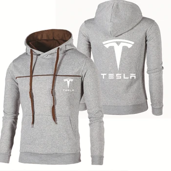 Pomlad Jesen Novih Moških Hoodies Tesla Car Logo Print Majica Fashion Hoodie Visoke Kakovosti harajuku Bombaž Casual Moški pullove