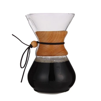 Prelijemo Kavo ,600 ML Steklene Kavo Pot,&Kava Brewer iz Nerjavečega Jekla Filter,Visoko Toplotno Odpornost Decanter