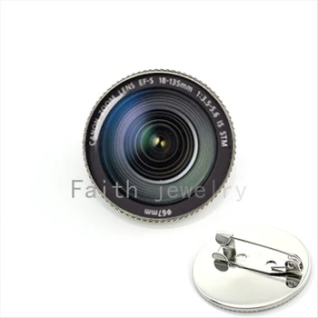 Privlačne modne broška nakit Objektivi DSLR fotoaparat stekla chrysoprase Objektiv Fotoaparata Fotograranje zatiči darilo za očeta KC371