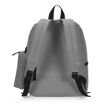 Prosti čas sivo backapcks moških trdna šolske torbe kompleti z torbica pen za študente visoke kakovosti bagpack nahrbtnik dnevno