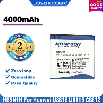 Prvotne LOSONCOER 4000 mah HB5N1H za Huawei U8818 U8815 C8812 U8825D C8825D T8828 G300 M660 Y320 G330D G300 G305T+na Zalogi