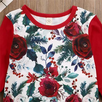 PUDCOCO Baby Dekleta Cvetlični Romper Obleka za Malčke Dolgimi Rokavi Jumpsuit Playsuit Oblačila 0-24M