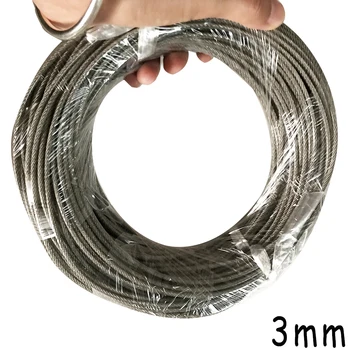 PVC Plastike, Prevlečene iz Nerjavnega Jekla Žica RopeOverall Premera 3 mm Žica črto oblačila 3,0 MM Žična Vrv Z 2,0 MM, iz Nerjavnega Jekla