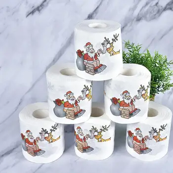 QIFU Božični Dekor za dom, Doma Orodje Santa Claus kopalna Kad Wc Roll Papir Božič Tiskanje Visoke Kakovosti Papirja Božični Okrasek