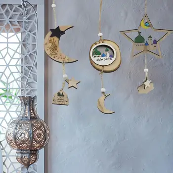 QIFU Muslimanskih dekorativni Luna LED Eid Mubarak Dekor Ramadana Kareem Dekoracijo Islamskih Islamski Hajj Festival Stranka DIY Odlikovanja