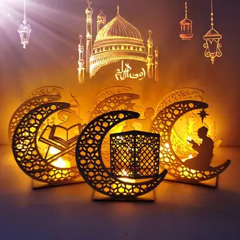 QIFU Muslimanskih dekorativni Luna LED Eid Mubarak Dekor Ramadana Kareem Dekoracijo Islamskih Islamski Hajj Festival Stranka DIY Odlikovanja