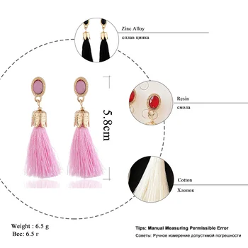 RAVINOUR korejskem Slogu Tassel Uhani za Ženske, Modni Nakit Majhne Obrobne Earings Bijoux Femme Ovalne Kristali, Uhani Visijo