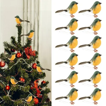 Robin Ptica Božično Drevo Decor Obrti Srčkan Mini Umetne Ptice Božič Darilo AIA99