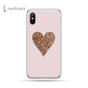 Roza Zlata Rose Ljubezen srce Primeru Telefon za iPhone 11 12 pro XS MAX 8 7 6 6S Plus X 5S SE 2020 XR funda trup coque lupini