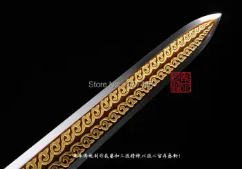 Ročno Polno Funkcionalno Visoko Manganovega Jekla Rezilo Oster Boj Meč Kitajski Han Dinastije Jian/Medenina Nož Opremljena